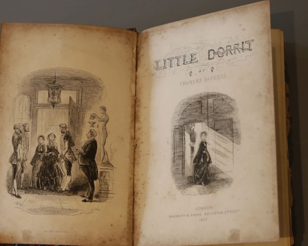 Dickens, Charles - Little Dorrit, 1st edition, frontis, engraved portrait and printed titles, 38 plates (by H.K. Browne), contemporary